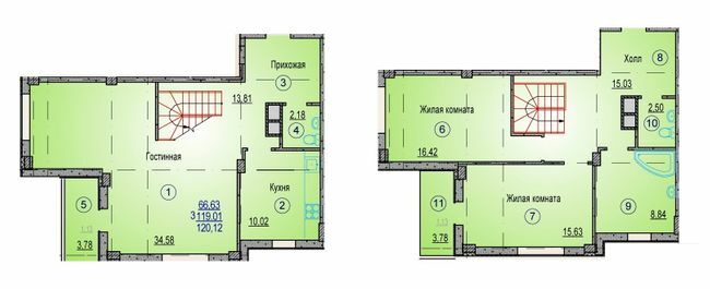 Двухуровневая 120.12 м² в ЖК Одесский от застройщика, Харьков