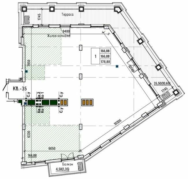 Свободная планировка 178.88 м² в ЖК Park Residence от 41 200 грн/м², Днепр