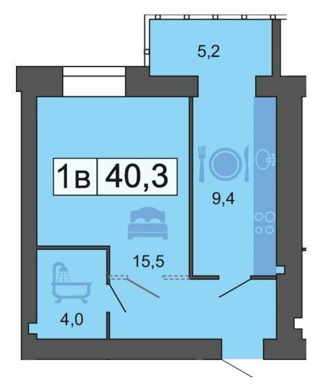 1-кімнатна 40.3 м² в ЖК River Park від 21 300 грн/м², Дніпро