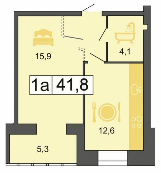 1-кімнатна 41.8 м² в ЖК River Park від 21 300 грн/м², Дніпро