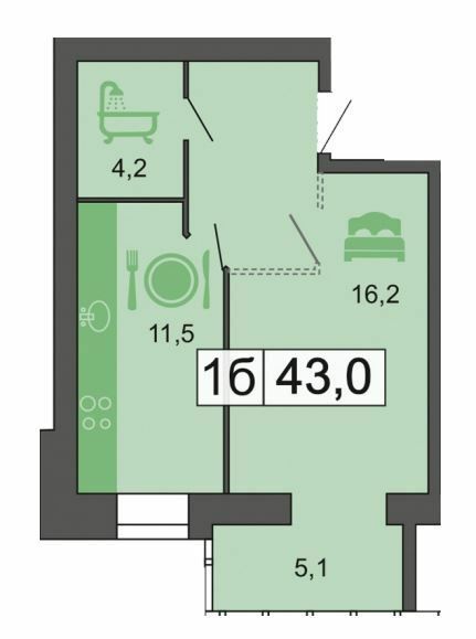 1-кімнатна 43 м² в ЖК River Park від 21 300 грн/м², Дніпро