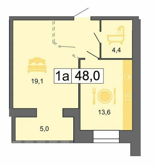 1-кімнатна 48 м² в ЖК River Park від 21 300 грн/м², Дніпро