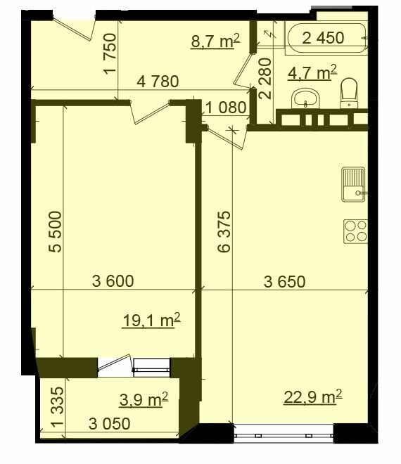 1-комнатная 57.35 м² в ЖК Пролисок от 15 900 грн/м², Харьков