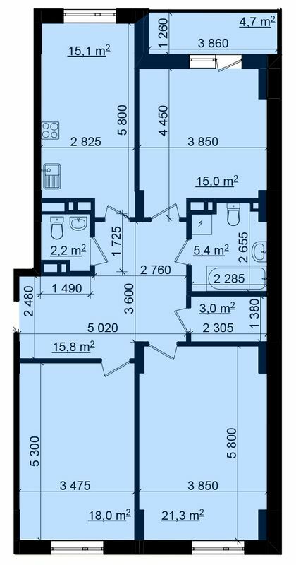 3-кімнатна 98.15 м² в ЖК Пролісок від 15 400 грн/м², Харків