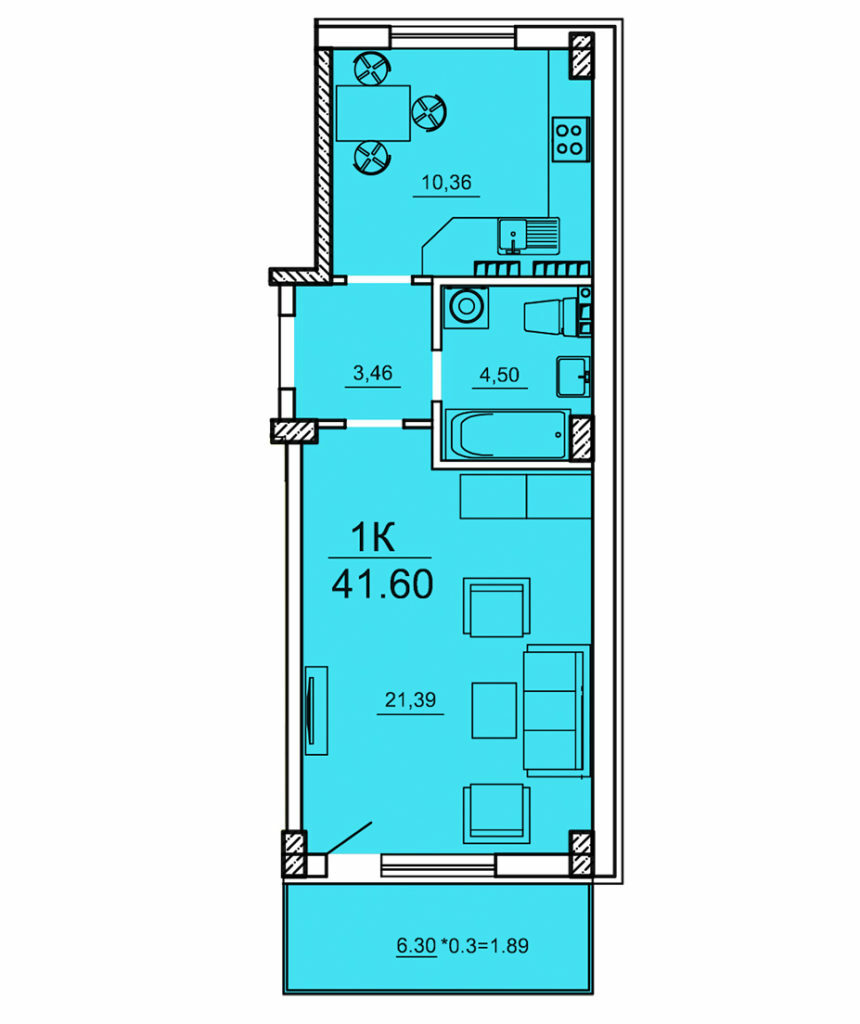 1-кімнатна 41.6 м² в ЖК Олексіївський від 20 700 грн/м², Одеса