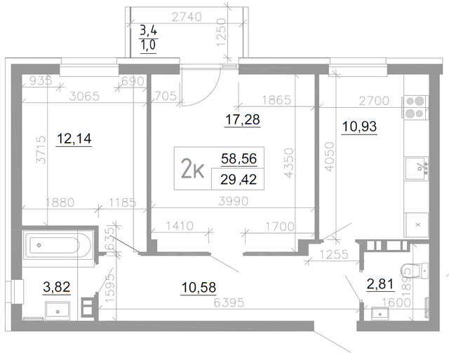 2-кімнатна 58.56 м² в ЖК Scandia від 15 000 грн/м², м. Бровари