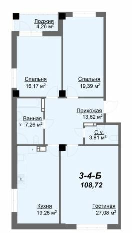 3-комнатная 108.72 м² в ЖК Резиденция от 35 000 грн/м², Харьков