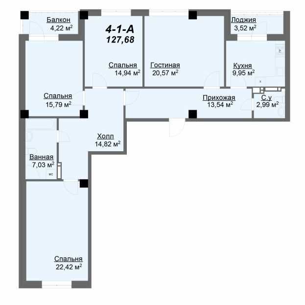 3-кімнатна 127.68 м² в ЖК Резиденція від 36 000 грн/м², Харків