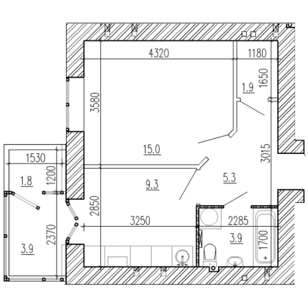 1-кімнатна 40 м² в ЖК Пурпурові Вітрила від 15 500 грн/м², Дніпро