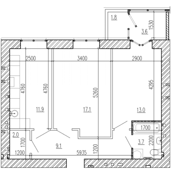 2-кімнатна 62.3 м² в ЖК Пурпурові Вітрила від 14 700 грн/м², Дніпро