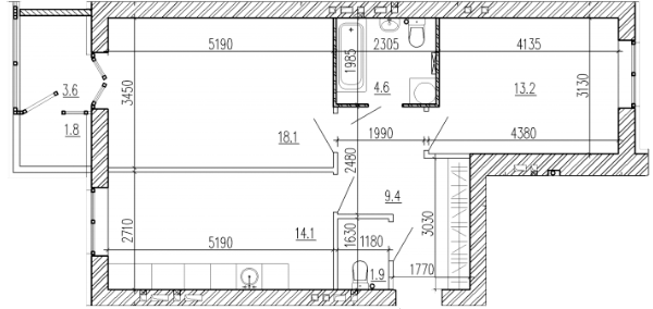 2-комнатная 65.9 м² в ЖК Алые Паруса от 14 700 грн/м², Днепр