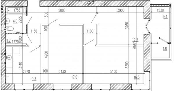 3-комнатная 81.1 м² в ЖК Алые Паруса от 14 500 грн/м², Днепр