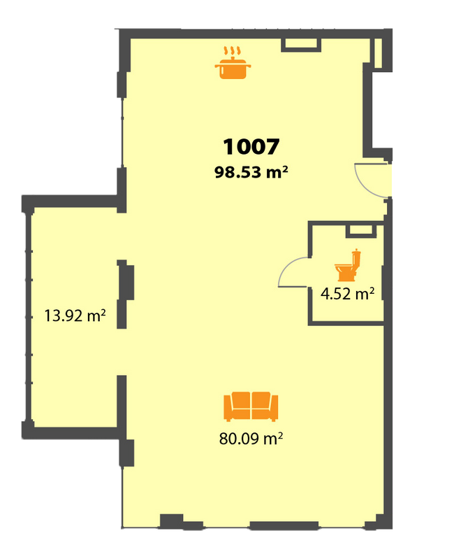 Свободная планировка 98.53 м² в ЖК Пятый континент от 26 250 грн/м², Днепр