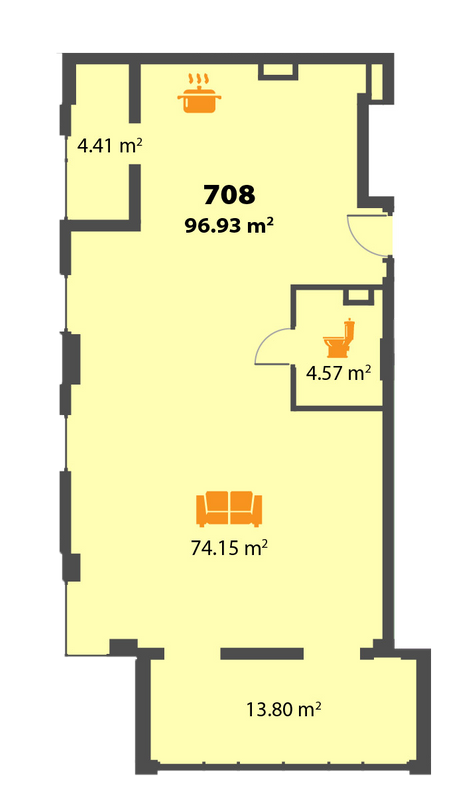 Свободная планировка 96.93 м² в ЖК Пятый континент от 26 250 грн/м², Днепр