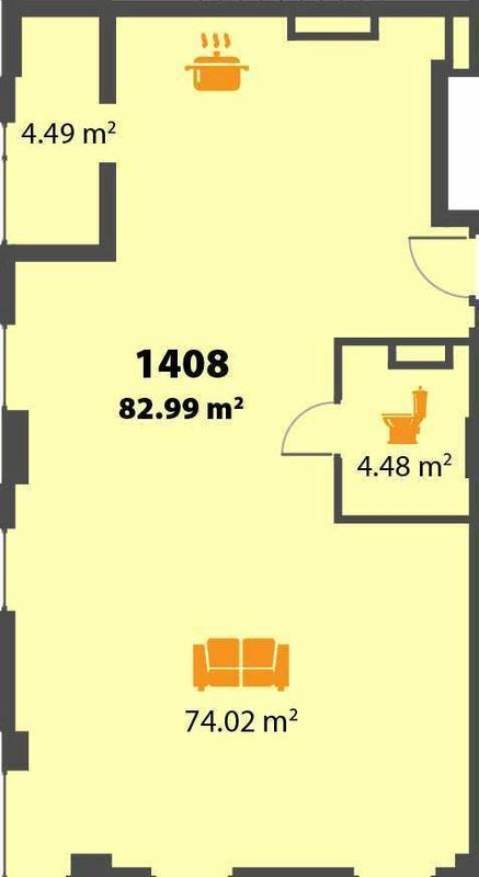 Свободная планировка 82.99 м² в ЖК Пятый континент от 26 250 грн/м², Днепр