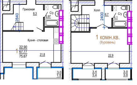 Двухуровневая 75.67 м² в ЖК Солнечный квартал 4 от 16 500 грн/м², Харьков