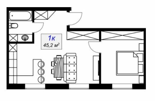 1-комнатная 45.2 м² в ЖК Слобожанский от 16 850 грн/м², пгт Слобожанское