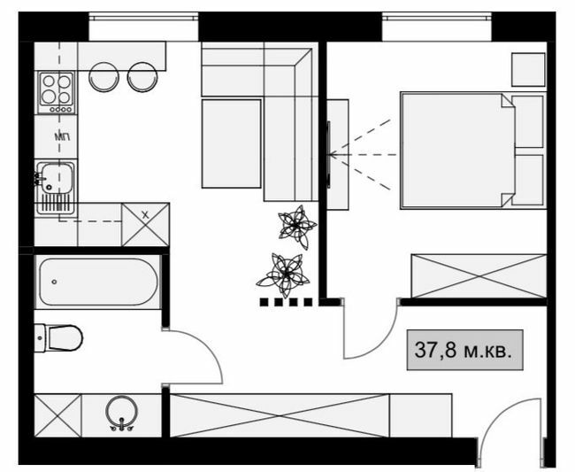 1-кімнатна 37.8 м² в КБ Dream House від забудовника, Дніпро