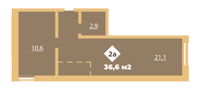 1-кімнатна 36.6 м² в КБ Міські сади від 19 700 грн/м², Харків