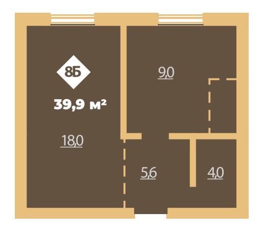 1-кімнатна 39.9 м² в КБ Міські сади від 19 700 грн/м², Харків