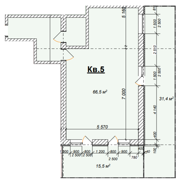 1-комнатная 66.5 м² в КД На Лабораторной от застройщика, Днепр