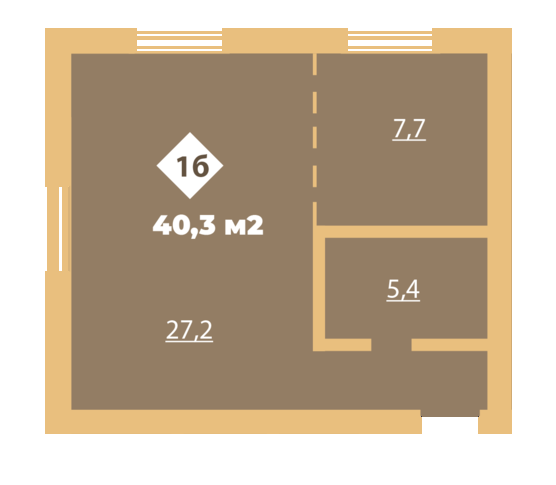 1-кімнатна 40.3 м² в КБ Міські сади від 19 700 грн/м², Харків