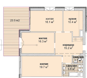 3-комнатная 92.3 м² в Резиденция Парк-Хаус от 41 700 грн/м², Харьков