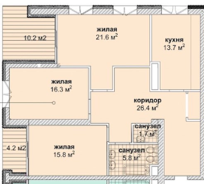 3-кімнатна 108.5 м² в Резиденція Парк-Хаус від 41 600 грн/м², Харків