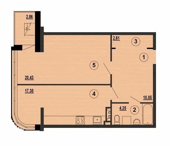1-комнатная 55.61 м² в ЖК PesochinSky от 14 000 грн/м², пгт Песочин