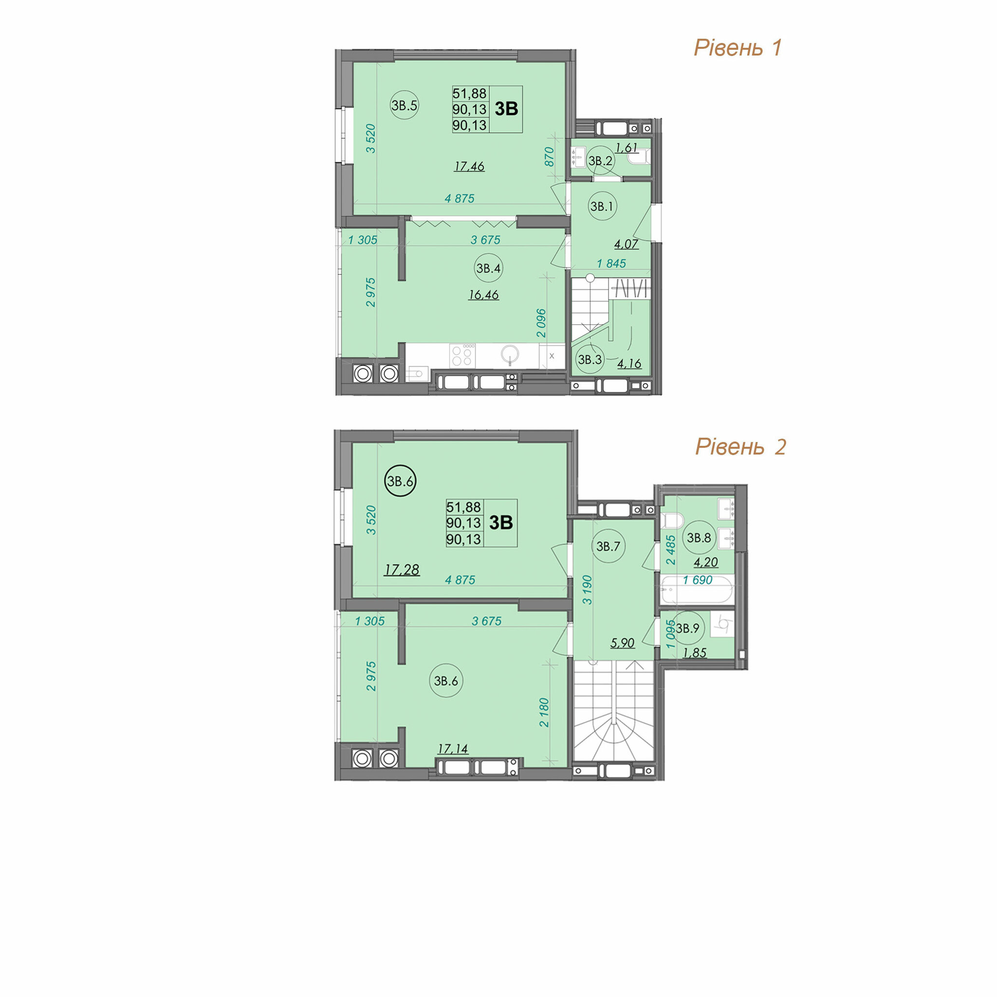 Дворівнева 90.13 м² в ЖК Panorama від 17 000 грн/м², Луцьк