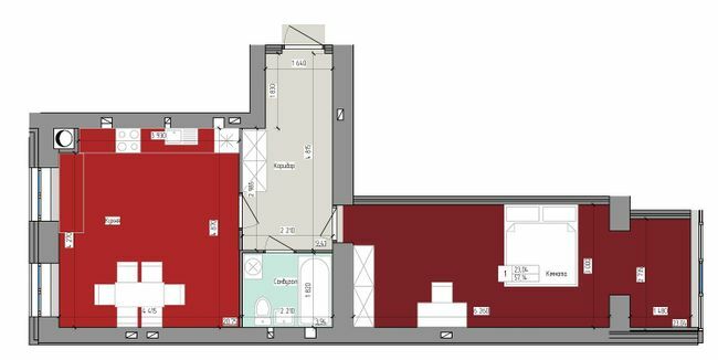 1-комнатная 57.14 м² в ЖК Атлант от 15 000 грн/м², Луцк