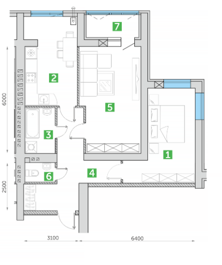 2-кімнатна 72.11 м² в ЖК Парковий квартал від 12 350 грн/м², м. Ковель