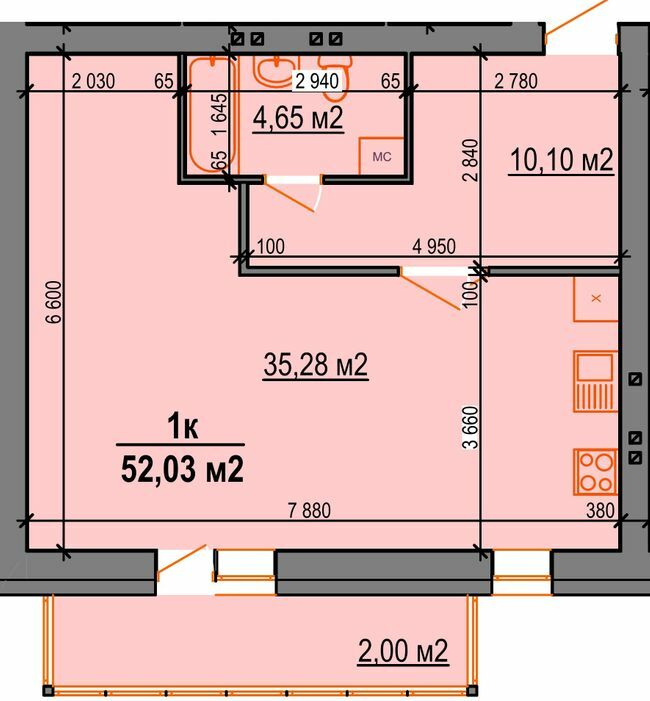 1-комнатная 52.03 м² в ЖК StyleUP от 26 000 грн/м², с. Липины