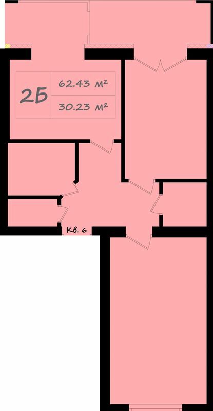 2-комнатная 62.43 м² в ЖК Итальянский от 16 300 грн/м², с. Тарасово