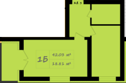 1-кімнатна 42.03 м² в ЖК Італійський від 15 700 грн/м², с. Тарасове