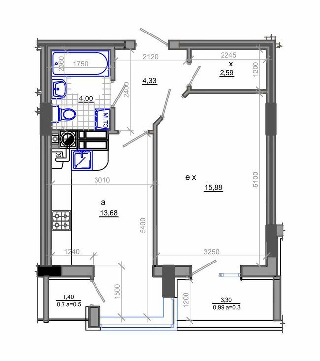 1-комнатная 42.17 м² в ЖК Фаворит от 16 900 грн/м², Житомир