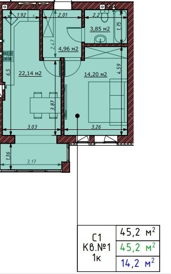 1-комнатная 45.2 м² в ЖК Гостомельские Липки-5 от 13 000 грн/м², пгт Гостомель