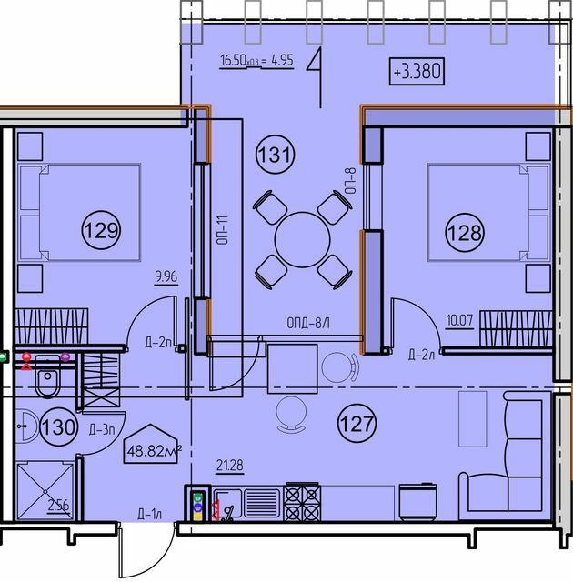 2-кімнатна 48.82 м² в ЖК Arcadia Sky від 41 000 грн/м², Одеса