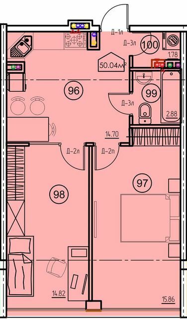 2-кімнатна 51.25 м² в ЖК Arcadia Sky від 35 900 грн/м², Одеса