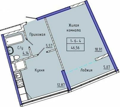 1-кімнатна 46.56 м² в ЖК Сорок восьма перлина від 25 500 грн/м², Одеса