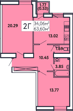 2-кімнатна 63.6 м² в ЖК Comfort City від 37 000 грн/м², Запоріжжя
