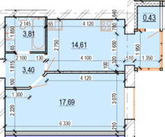 1-комнатная 39.94 м² в ЖК Перлина Поділля от 20 000 грн/м², Винница