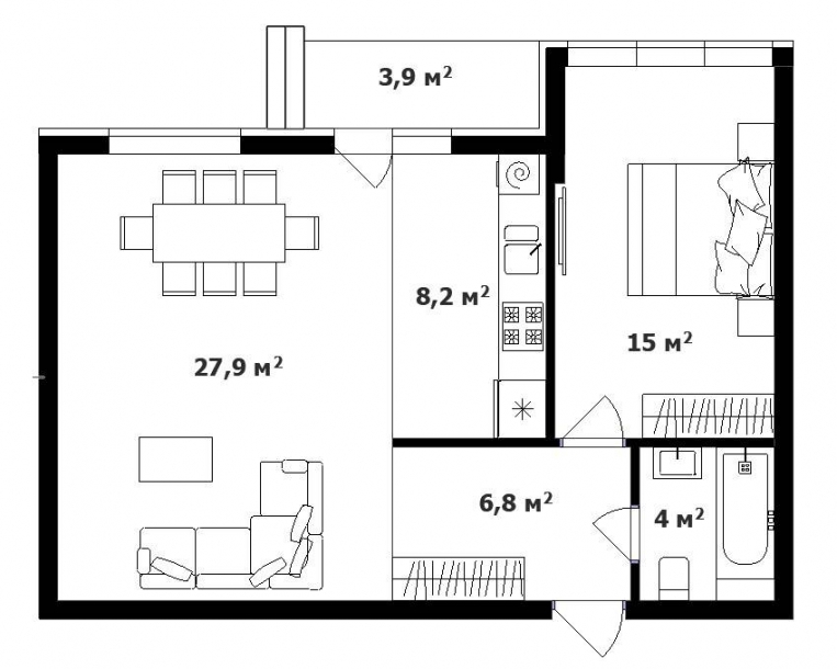 2-кімнатна 61 м² в ЖК Карпатського від 21 950 грн/м², с. Минай