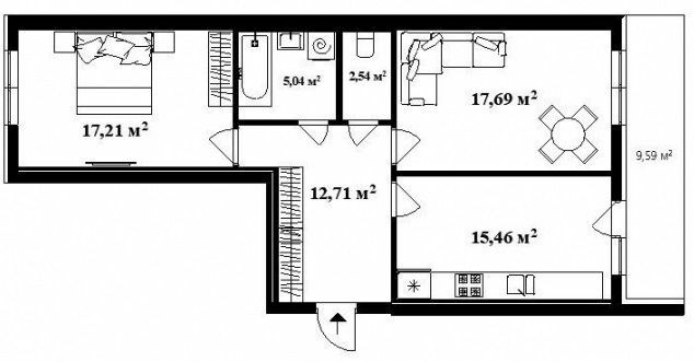 2-кімнатна 72 м² в ЖК Park Land від 24 000 грн/м², Ужгород