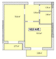 1-кімнатна 16.6 м² в ЖК Паннонія від 25 700 грн/м², Ужгород