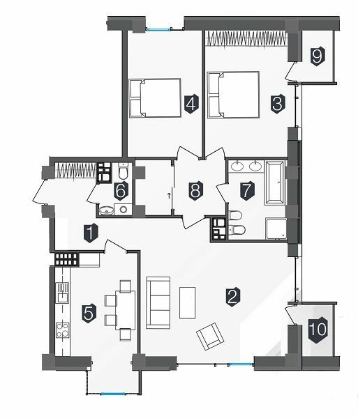 3-комнатная 100 м² в ЖК Manhattan от 29 500 грн/м², Ивано-Франковск