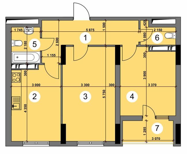 2-кімнатна 64.41 м² в ЖК Шевченківський квартал від забудовника, Київ