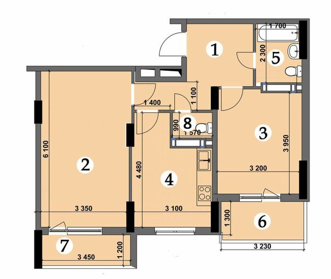 2-комнатная 64.49 м² в ЖК Шевченковский квартал от застройщика, Киев