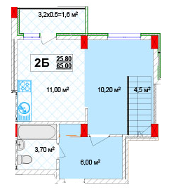 2-комнатная 65 м² в ЖК Кузьминский 2 от 22 500 грн/м², Киев