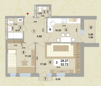 2-кімнатна 52.72 м² в ЖК Forest Park від 21 000 грн/м², Київ